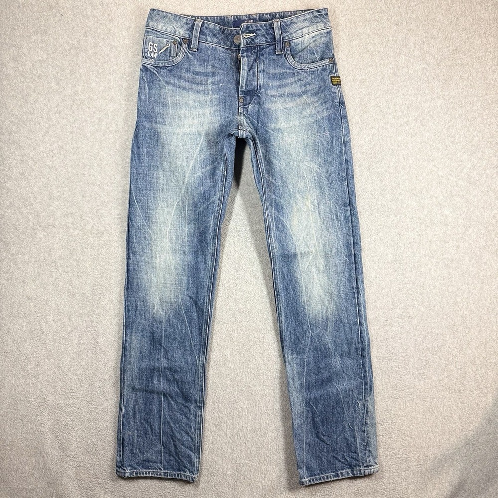 G Star Raw ATTACC STRAIGHT Mens 29x32 CRAZY FADES Button Fly Zip Pocket